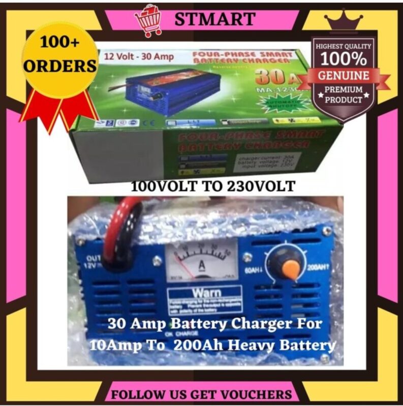30A Battery Charger Automatic Digital Fast Car Digital Battery Charger