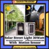Original Solar Street Light With Battery Power Bank Solar Powered With Led Light Motion Sensor For Street Gate Pool Light Lawn Outdoor Flood Light 30w Cast Light Cob