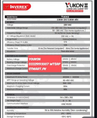 Youkon Inverex 3kw 5kw Price In Pakistan Stmart.pk
