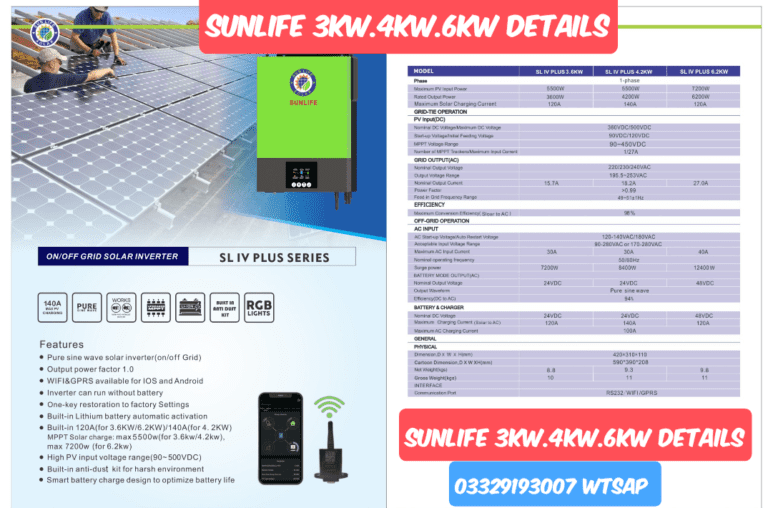 Sunlife 3kw 3Kva Sunpro Hybrid Solar Inverter Price in Pakistan PV4000W ...