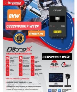 Inverex Solar Inverter Nitrox 8KW 8KVA 48V Hybrid Mppt Price in Pakistan Ups New Latest Model For Home AC Fridge Freezer TV LED Home Office Lights Cooler LCD Karachi Lahore Islamabad Peshawar Multan Faisalabad Quetta Gilgit Chitral Rawalpindi Mardan Nowshera Gilgit Chitral Skardu Murree Quetta Charsdda Muzafarabad Azad Kashmir Gujranwala Gujrat Larkana Sibbi Nawabshah Sukkar Gotki Deharki Mingora
