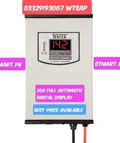Simtek 20A 20Amp 12Volt Battery Charger Digital Automatic Fast Tubular Battery Price In Pakistan AC DC Simtech Big Size DC Load Output Karachi Lahore Islamabad Peshawar Multan Faisalabad Rawalpindi Gujranwala Gujrat Quetta Bannu Abbottabad Gwadar Gilgit Kashmir 80amp 100amp daraz olx