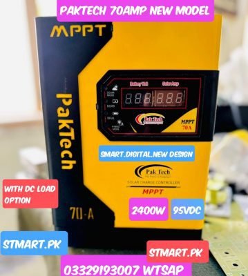 Paktech Mppt Solar Charge Controller Price In Pakistan Karachi Stmart 70A 70Amp Paktek 12V 24V For Solar Panel Plate Battery Fan Light Iron Fridge Freezer Cooler Battery Inverter Shamsi Latest Model Karachi Lahore Islamabad Peshawar Multan Faisalabad Quetta